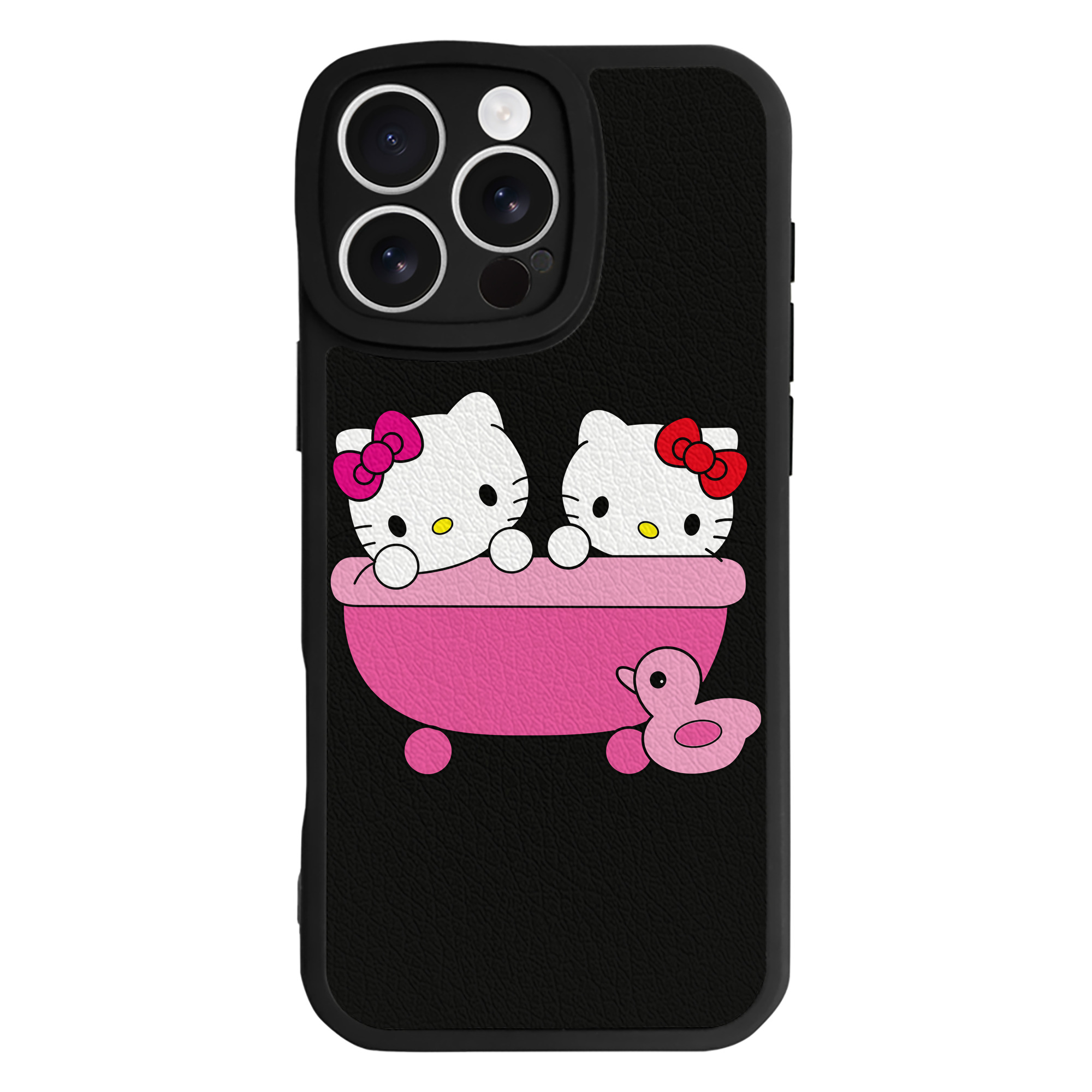 （画像用） Hello Kitty ハローキティ 【iPhone 16シリーズ対応】シリコンスマホケース（レザー調） 材質：シリコン